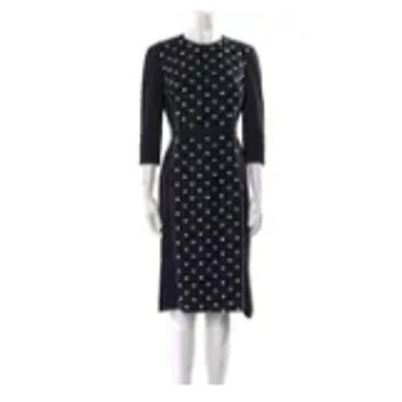 Mantu Black Dress White Polka Dots Viscose Blend Size MSRP $1,155 Sz 42 (U.S. 6) - Picture 1 of 10